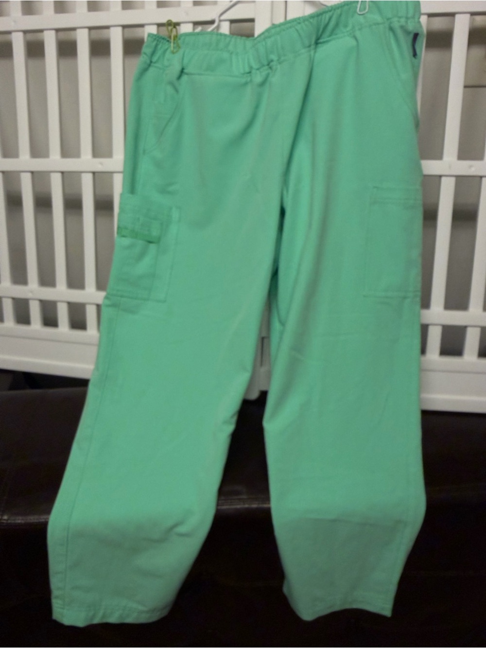 Women's Mint Green Cargo Track Pants with Elastic Waist
